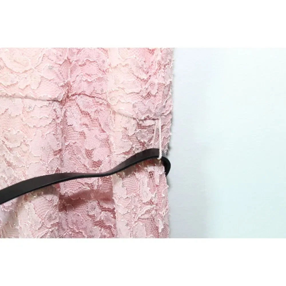 Torrid Sparkle Lace Skater Dress Belted V-Neck Pink Plus Size 2 2X *Read H13562 - Picture 11 of 16